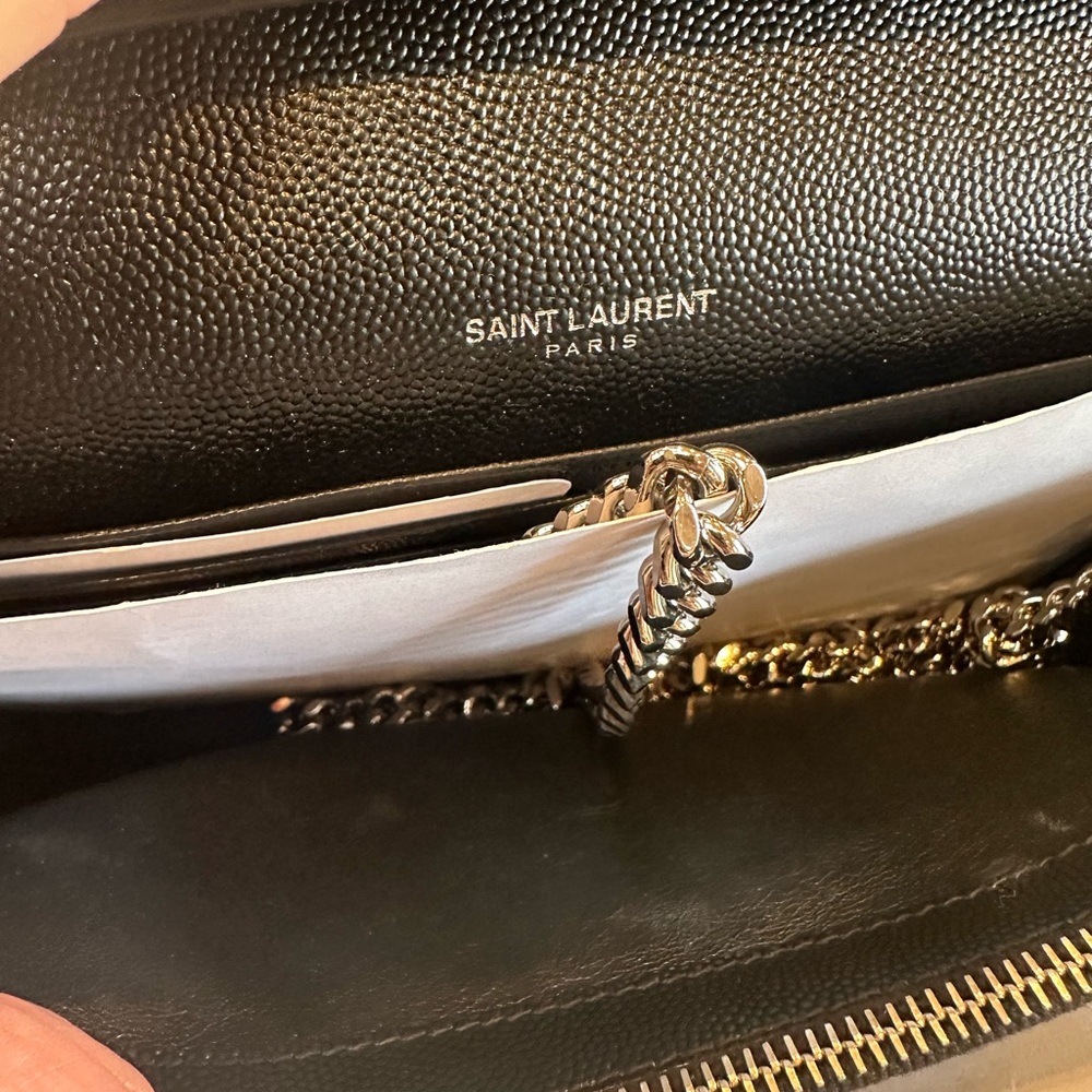 SAINT LAURENT Classic Black Cassandre Chain Wallet with Silver Hardware (NWT) - Picture 10 of 10